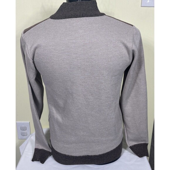 Marx & Dutch Collection Men's Zip Front Cardigan Sweater Tan Brown Size Small - Picture 7 of 11